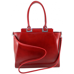 Kožená luxusní červená menší kabelka do ruky Miracle