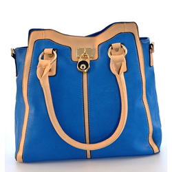 Modrá elegantní dámská kabelka se zámečkem Stiel